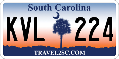 SC license plate KVL224