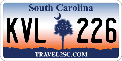 SC license plate KVL226