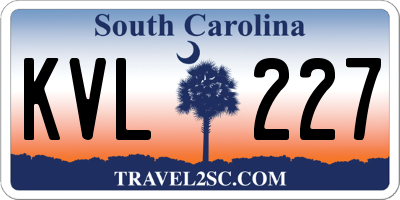 SC license plate KVL227