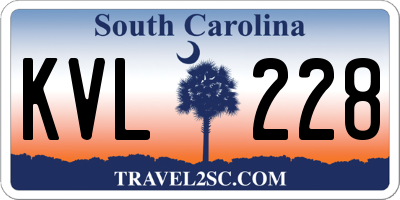 SC license plate KVL228