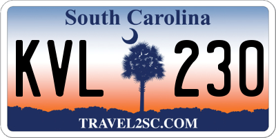 SC license plate KVL230