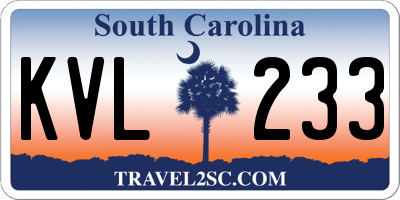 SC license plate KVL233