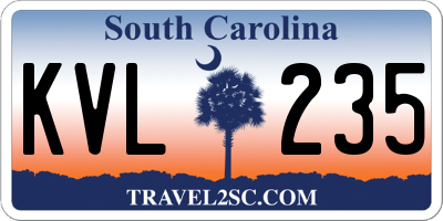 SC license plate KVL235