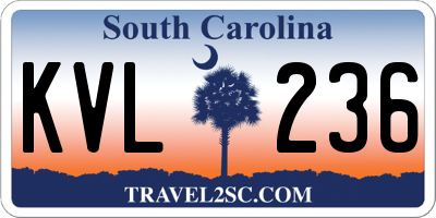 SC license plate KVL236