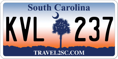 SC license plate KVL237