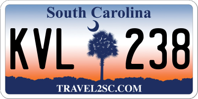 SC license plate KVL238