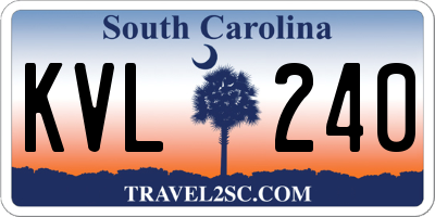 SC license plate KVL240