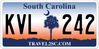 SC license plate KVL242