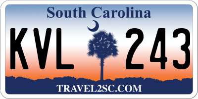SC license plate KVL243