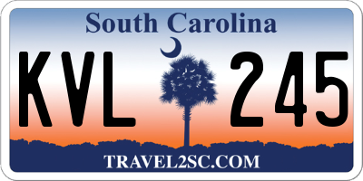 SC license plate KVL245