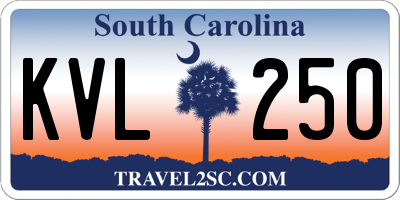 SC license plate KVL250
