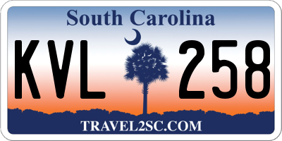 SC license plate KVL258