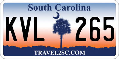 SC license plate KVL265