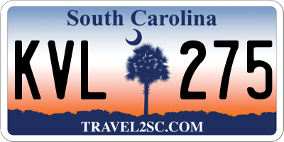 SC license plate KVL275