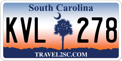 SC license plate KVL278
