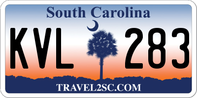 SC license plate KVL283