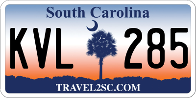 SC license plate KVL285