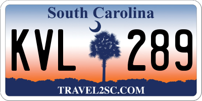 SC license plate KVL289