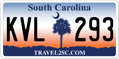 SC license plate KVL293