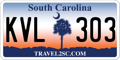 SC license plate KVL303