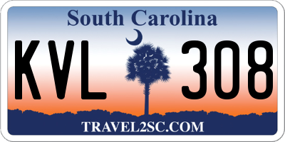SC license plate KVL308