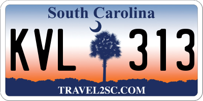 SC license plate KVL313