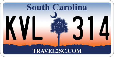 SC license plate KVL314