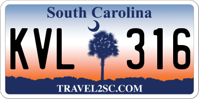 SC license plate KVL316