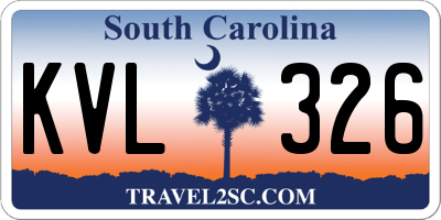 SC license plate KVL326