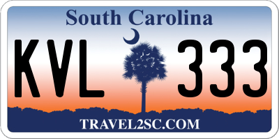 SC license plate KVL333