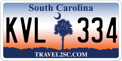 SC license plate KVL334