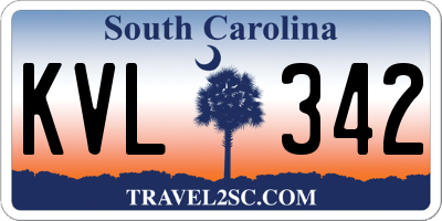SC license plate KVL342