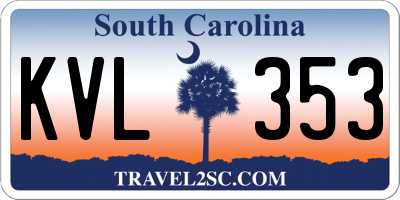 SC license plate KVL353