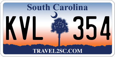 SC license plate KVL354