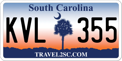 SC license plate KVL355