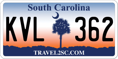 SC license plate KVL362