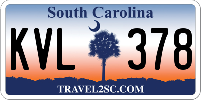 SC license plate KVL378