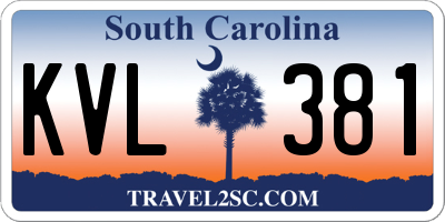 SC license plate KVL381