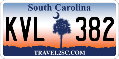 SC license plate KVL382