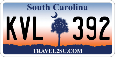 SC license plate KVL392