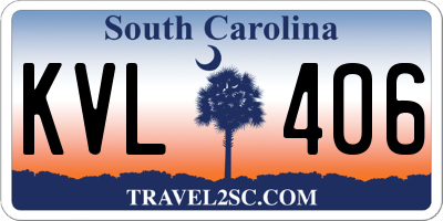 SC license plate KVL406