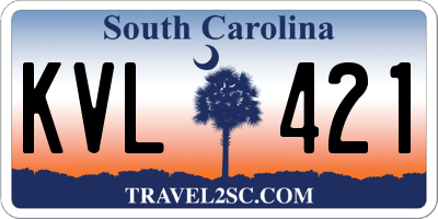 SC license plate KVL421