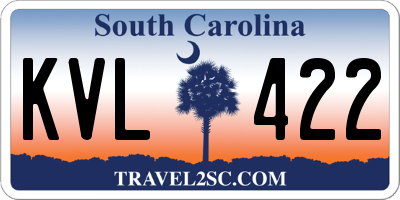 SC license plate KVL422
