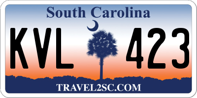 SC license plate KVL423