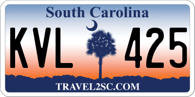 SC license plate KVL425