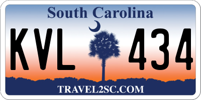SC license plate KVL434