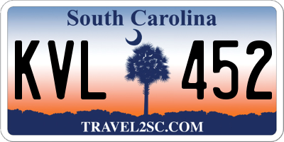 SC license plate KVL452
