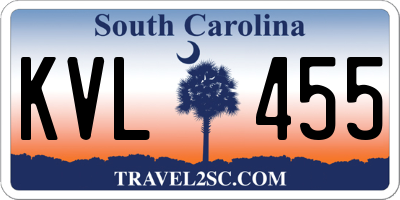 SC license plate KVL455