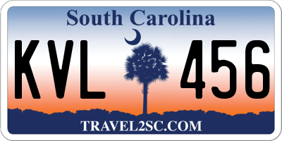 SC license plate KVL456