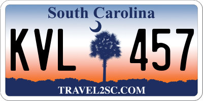 SC license plate KVL457